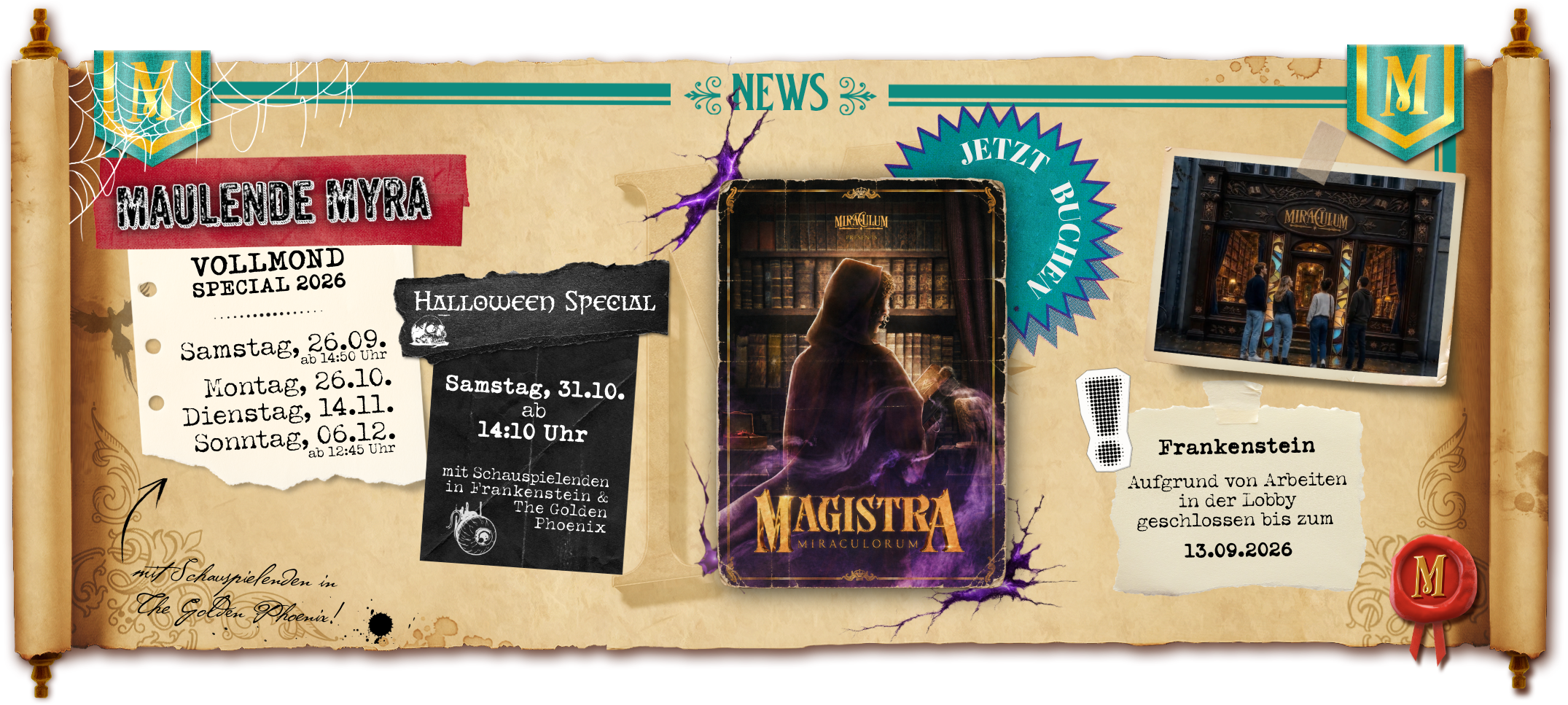 Schriftrolle mit alles News rund um das MIRACULUM